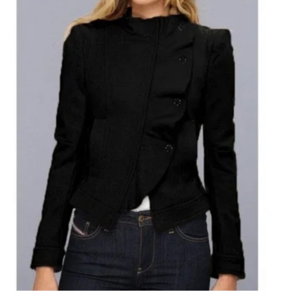 BCBG Maxazria Wool Cashmere Military Style Jacket - Picture 12 of 12